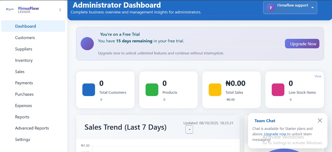 FirmaFlow Ledger Dashboard Preview